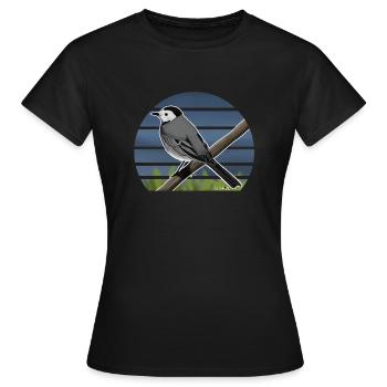 Illustration de conception d'oiseau bergeronnette peinte - T-shirt Femme - noir - Devant - AI Model Female 172 dark (172cm)