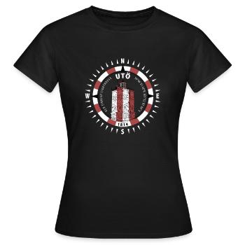 UTÖ LIGHTHOUSE Compass - Textiles and Gifts - Women's T-Shirt - black - Front - AI Model Female 172 dark (172cm)