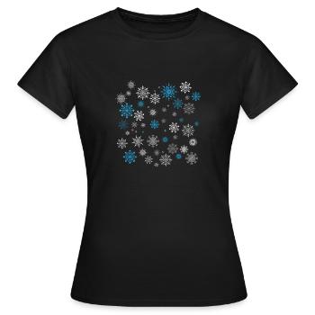 Schneeflocken - Frauen T-Shirt - Schwarz - Vorne - AI Model Female 172 dark (172cm)