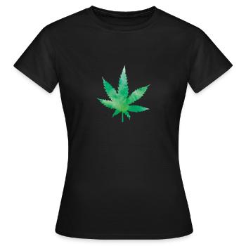 leaf weed - Frauen T-Shirt - Schwarz - Vorne - AI Model Female 172 dark (172cm)