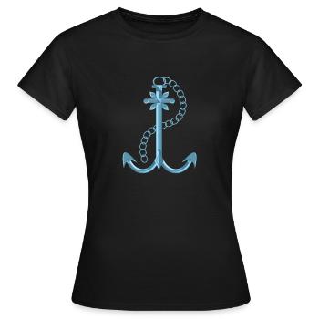 ancre - T-shirt Femme - noir - Devant - AI Model Female 172 dark (172cm)