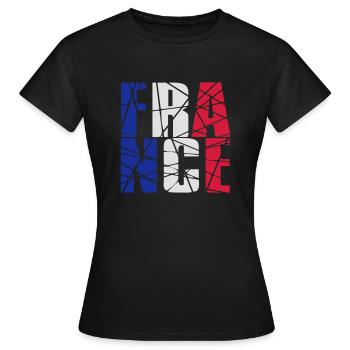 muster zerbrochen scherben risse linien 3 farben f - Frauen T-Shirt - Schwarz - Vorne - AI Model Female 172 dark (172cm)