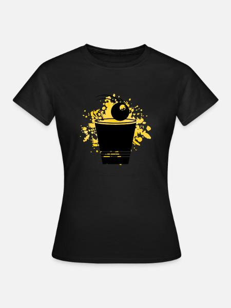 beer pong cup - Frauen T-Shirt - Schwarz