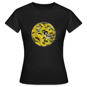 Mésange à oiseaux - T-shirt Femme - noir - Devant - AI Model Female 172 dark (172cm)