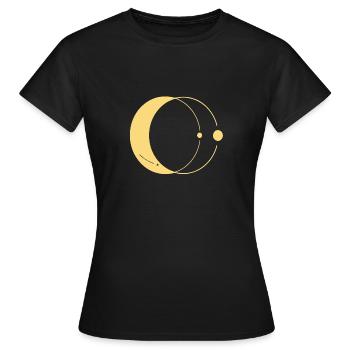 Mond - Frauen T-Shirt - Schwarz - Vorne - AI Model Female 172 dark (172cm)