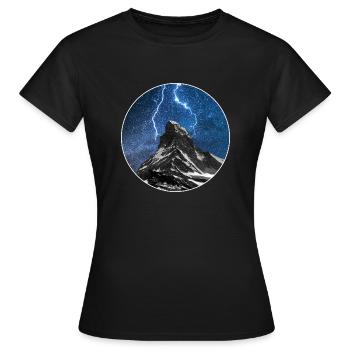 Thunderstorm over the Matterhorn - Women's T-Shirt - black - Front - AI Model Female 172 dark (172cm)