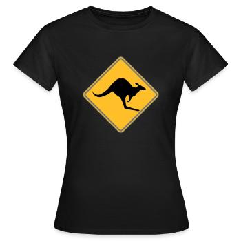 Attention kangaroo! - Women's T-Shirt - black - Front - AI Model Female 172 dark (172cm)