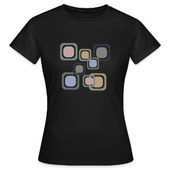 Retro Quadrat - Frauen T-Shirt - Schwarz - Vorne - AI Model Female 172 dark (172cm)