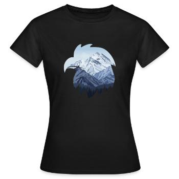 Adler und schneebedeckte Berge - Frauen T-Shirt - Schwarz - Vorne - AI Model Female 172 dark (172cm)