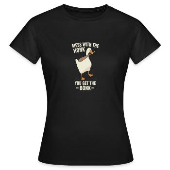 Honk canard brutal avec batte de baseball - T-shirt Femme - noir - Devant - AI Model Female 172 dark (172cm)