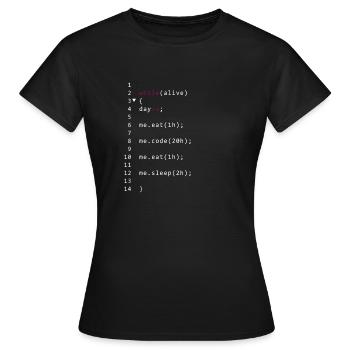 Code vivant - T-shirt Femme - noir - Devant - AI Model Female 172 dark (172cm)