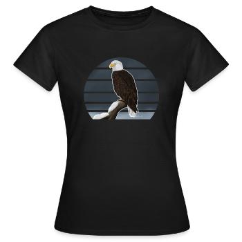 Illustration d'oiseau aigle à tête blanche - T-shirt Femme - noir - Devant - AI Model Female 172 dark (172cm)