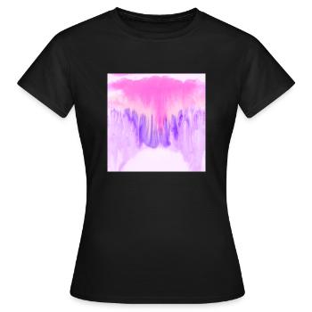 Aparell avec aquarelle rose et bleu - T-shirt Femme - noir - Devant - AI Model Female 172 dark (172cm)