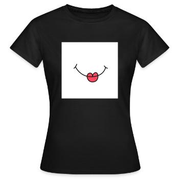Visage de rire - T-shirt Femme - noir - Devant - AI Model Female 172 dark (172cm)