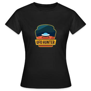 UFO HUNTER - Frauen T-Shirt - Schwarz - Vorne - AI Model Female 172 dark (172cm)
