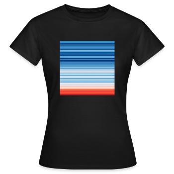 Warming Stripes | Scientists for Future - T-shirt Femme - noir - Devant - AI Model Female 172 dark (172cm)