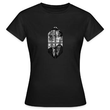 Ornement Cthulhu Lovecraft - T-shirt Femme - noir - Devant - AI Model Female 172 dark (172cm)