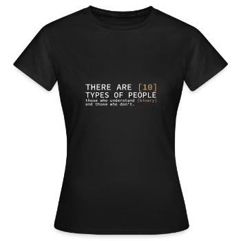 Il existe 10 types d'ordinateurs cadeaux - T-shirt Femme - noir - Devant - AI Model Female 172 dark (172cm)