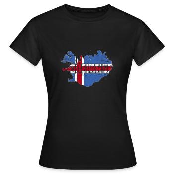 Island - Umriss - Frauen T-Shirt - Schwarz - Vorne - AI Model Female 172 dark (172cm)
