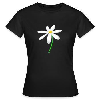 Margerite Blume - Frauen T-Shirt - Schwarz - Vorne - AI Model Female 172 dark (172cm)