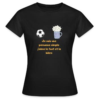 Je suis une personne simple j aime... - T-shirt Femme - noir - Devant - AI Model Female 172 dark (172cm)