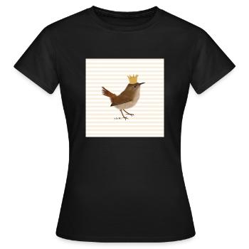 Wren avec cadeau d'oiseau couronne d'or - T-shirt Femme - noir - Devant - AI Model Female 172 dark (172cm)