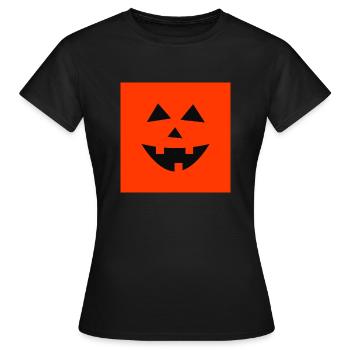 Visage de citrouille motif masque Halloween - T-shirt Femme - noir - Devant - AI Model Female 172 dark (172cm)