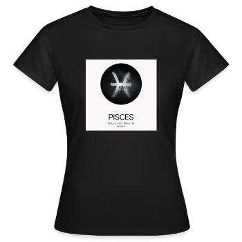 Pisces (Fische) | Sternzeichen Poster - Frauen T-Shirt - Schwarz - Vorne - AI Model Female 172 dark (172cm)