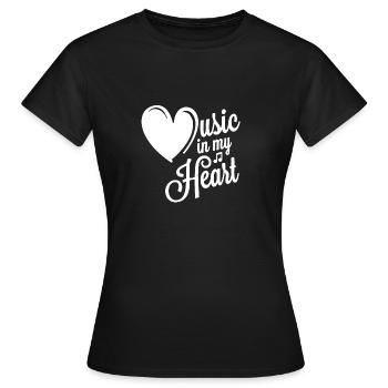 music in my heart - Women's T-Shirt - black - Front - AI Model Female 172 dark (172cm)