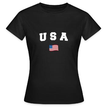 Vereinigte Staaten von Amerika - Frauen T-Shirt - Schwarz - Vorne - AI Model Female 172 dark (172cm)