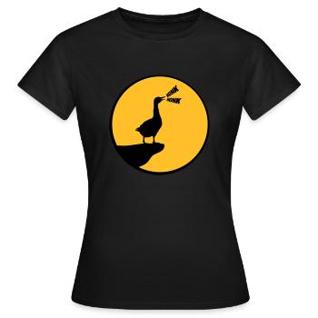 Oie loup klaxon oie - T-shirt Femme - noir - Devant - AI Model Female 172 dark (172cm)