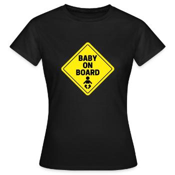 Bébé à bord Autocollant jaune - T-shirt Femme - noir - Devant - AI Model Female 172 dark (172cm)