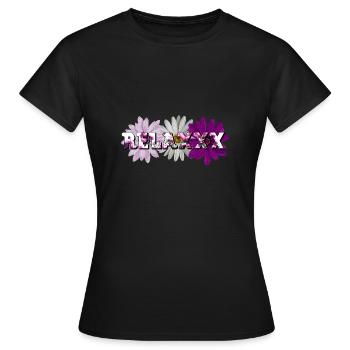Motif de fleurs Relaxxx - T-shirt Femme - noir - Devant - AI Model Female 172 dark (172cm)