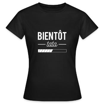Bientôt tata cadeau annonce grossesse naissance - T-shirt Femme - noir - Devant - AI Model Female 172 dark (172cm)