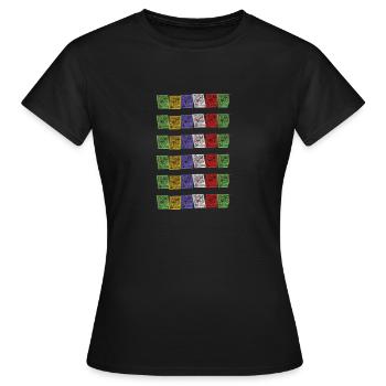 Tibetische Gebetsfahnen in Nepal Buddhismus Indien - Frauen T-Shirt - Schwarz - Vorne - AI Model Female 172 dark (172cm)
