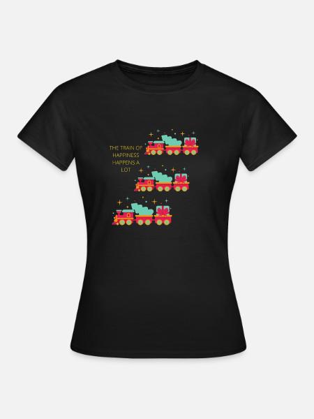 DER ZUG DES GLÜCKS VIEL - Frauen T-Shirt - Schwarz