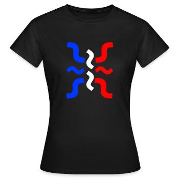 Französische Flagge blau weiß rot Frankreich - Frauen T-Shirt - Schwarz - Vorne - AI Model Female 172 dark (172cm)