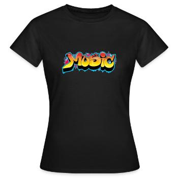 MUSIC - Frauen T-Shirt - Schwarz - Vorne - AI Model Female 172 dark (172cm)