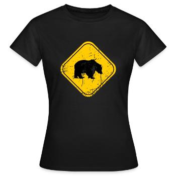 Bear sign vintage stylish - Frauen T-Shirt - Schwarz - Vorne - AI Model Female 172 dark (172cm)
