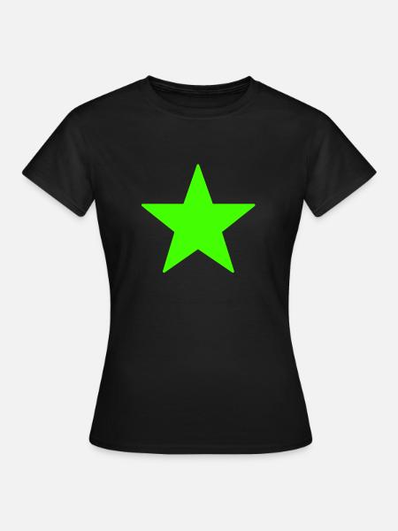 grüner Stern - Frauen T-Shirt - Schwarz