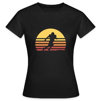 Football Sunset - Frauen T-Shirt - Schwarz - Vorne - AI Model Female 172 dark (172cm)