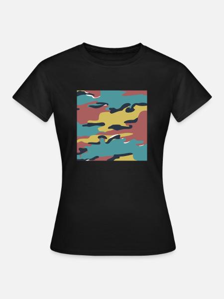 Belgian jigsaw camouflage texture - Women's T-Shirt - black