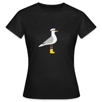 Seagull rubber boots - Women's T-Shirt - black - Front - AI Model Female 172 dark (172cm)