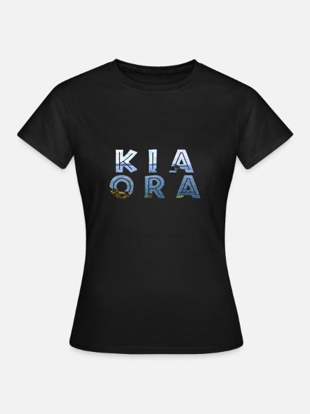 Double Exposure Kia Ora Ocean New Zealand Gift - Women's T-Shirt - black