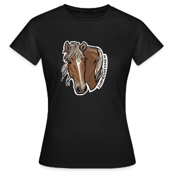 Finnisches Pferd - Frauen T-Shirt - Schwarz - Vorne - AI Model Female 172 dark (172cm)