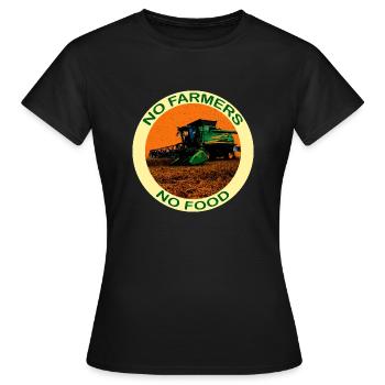 No farmers no food - with a combine harvester - Women's T-Shirt - black - Front - AI Model Female 172 dark (172cm)