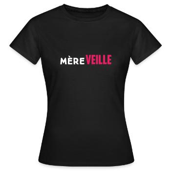 Mère veille - T-shirt Femme - noir - Devant - AI Model Female 172 dark (172cm)