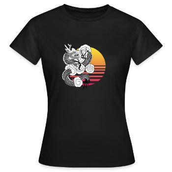 Dragon chinois - T-shirt Femme - noir - Devant - AI Model Female 172 dark (172cm)