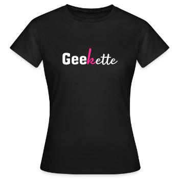 Geekette (geek) - T-shirt Femme - noir - Devant - AI Model Female 172 dark (172cm)