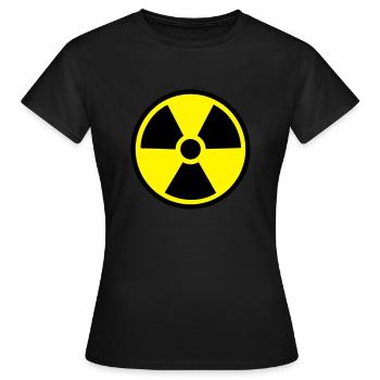 ATOM Logo rund - Frauen T-Shirt - Schwarz - Vorne - AI Model Female 172 dark (172cm)